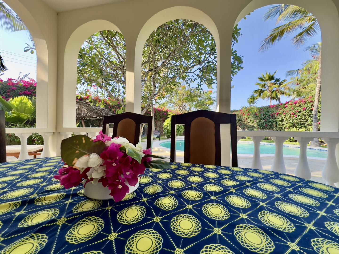 Pool area with sun loungers